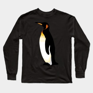 Penguin Illustration Sea Bird King Emperor Penguin Long Sleeve T-Shirt